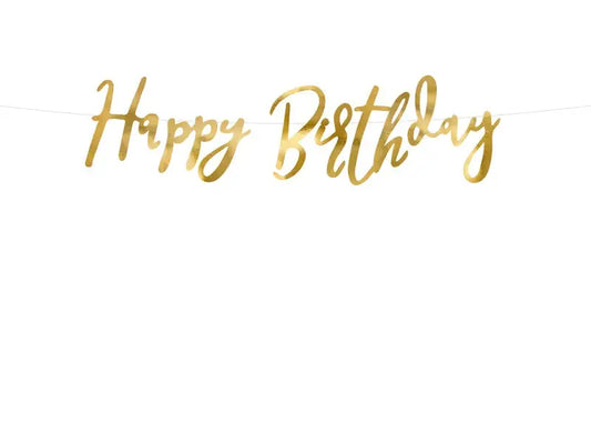 Banner happy birthday, gold Partydeco