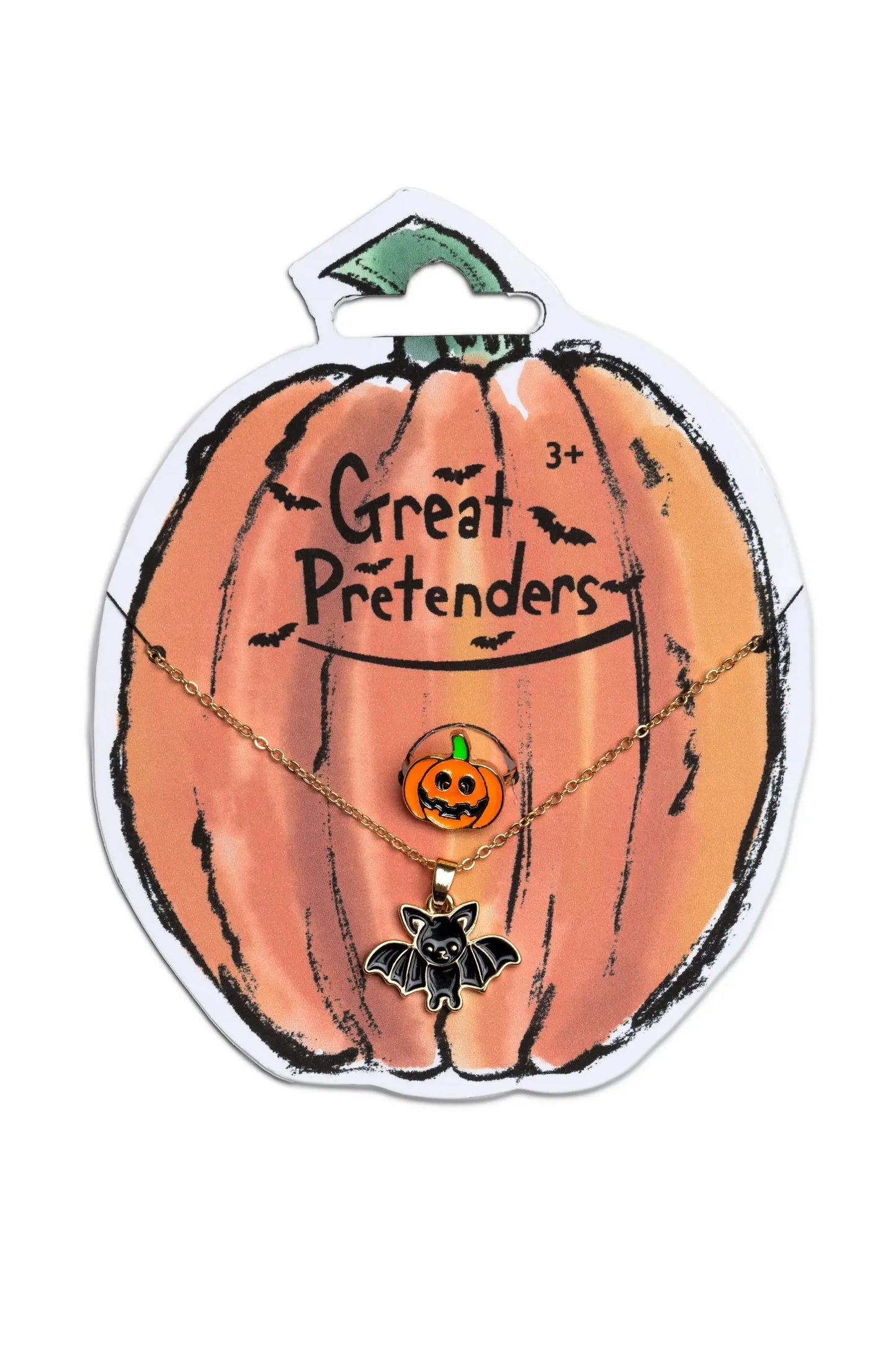 Bat Necklace With Pumpkin Ring Great Pretenders
