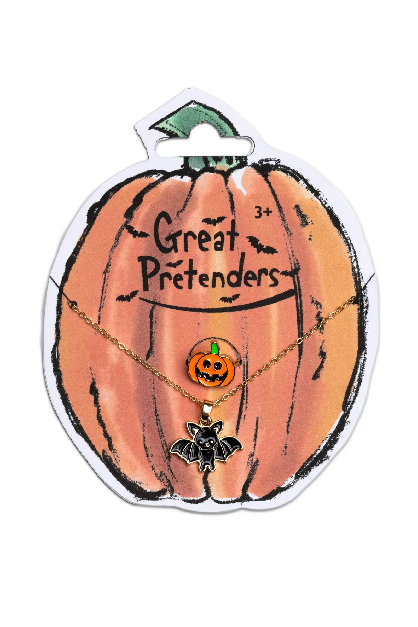 Bat Necklace With Pumpkin Ring Great Pretenders