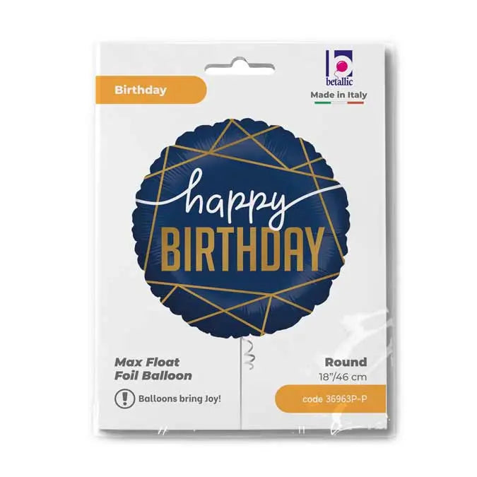 Betallic 18" Navy Birthday Foil Balloon Betallic