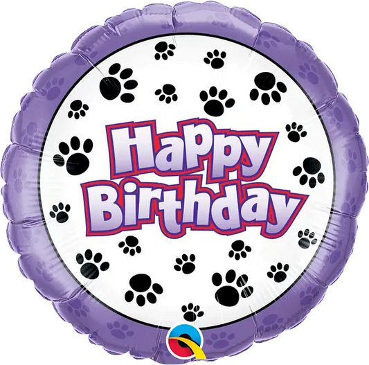 Birtday paw prints ( 35443) qualatex