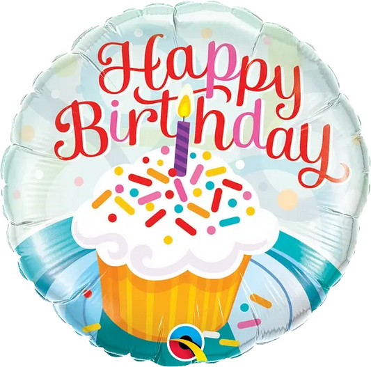 Birthday Cupcake & Sprinkles Foil Balloon qualatex