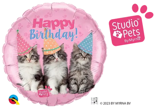 Birthday Kittens Foil Balloon qualatex