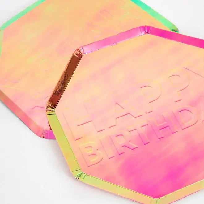 Birthday Oil Slick Side Plates Meri Meri