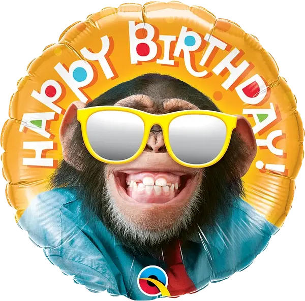 Birthday Smilin' Chimp Foil Balloon qualatex