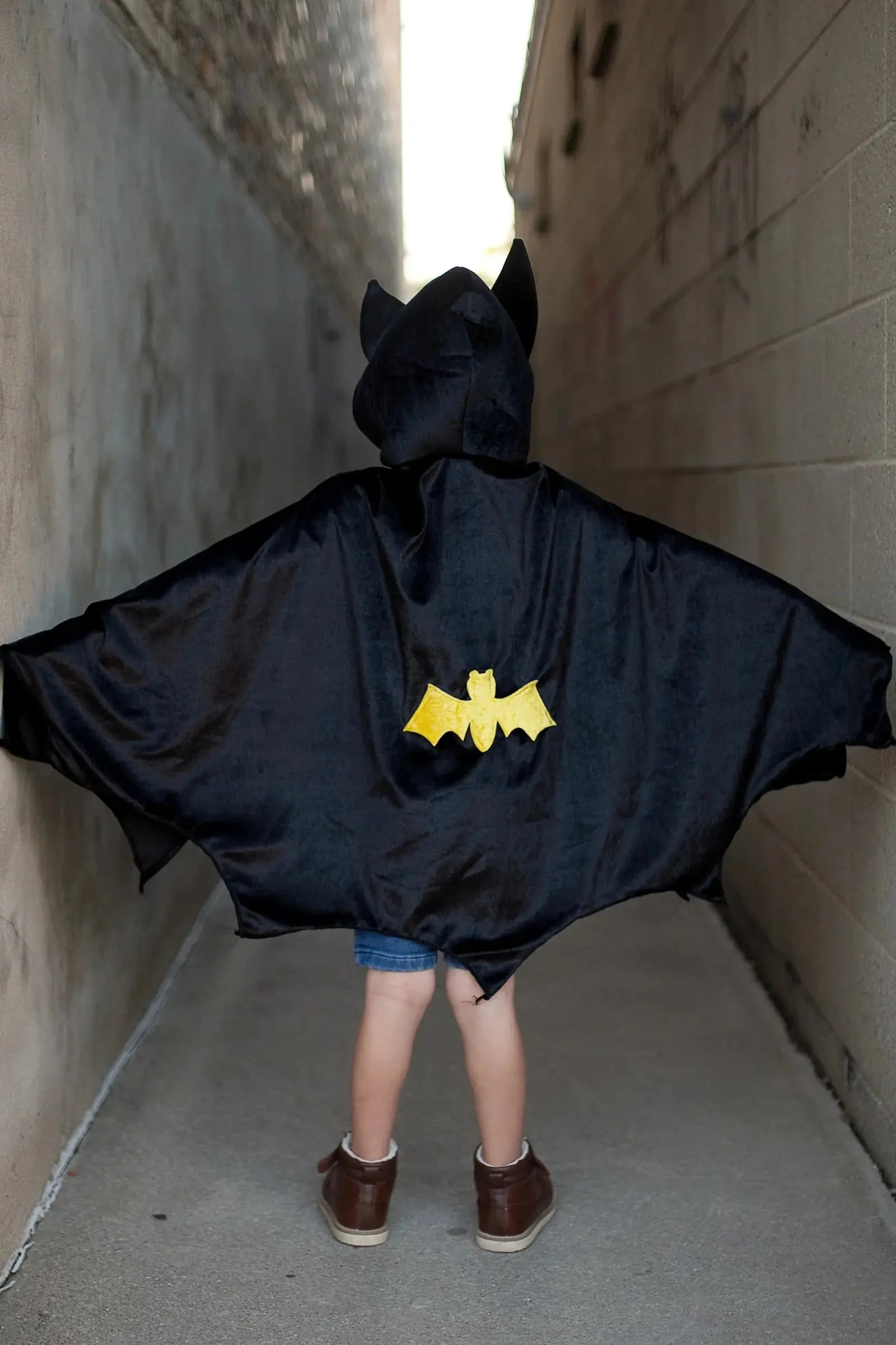 Black Bat Cape With Hood 5-6 Great Pretenders