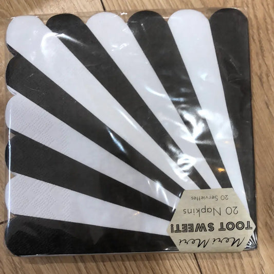 Black Striped Small Napkin Meri Meri