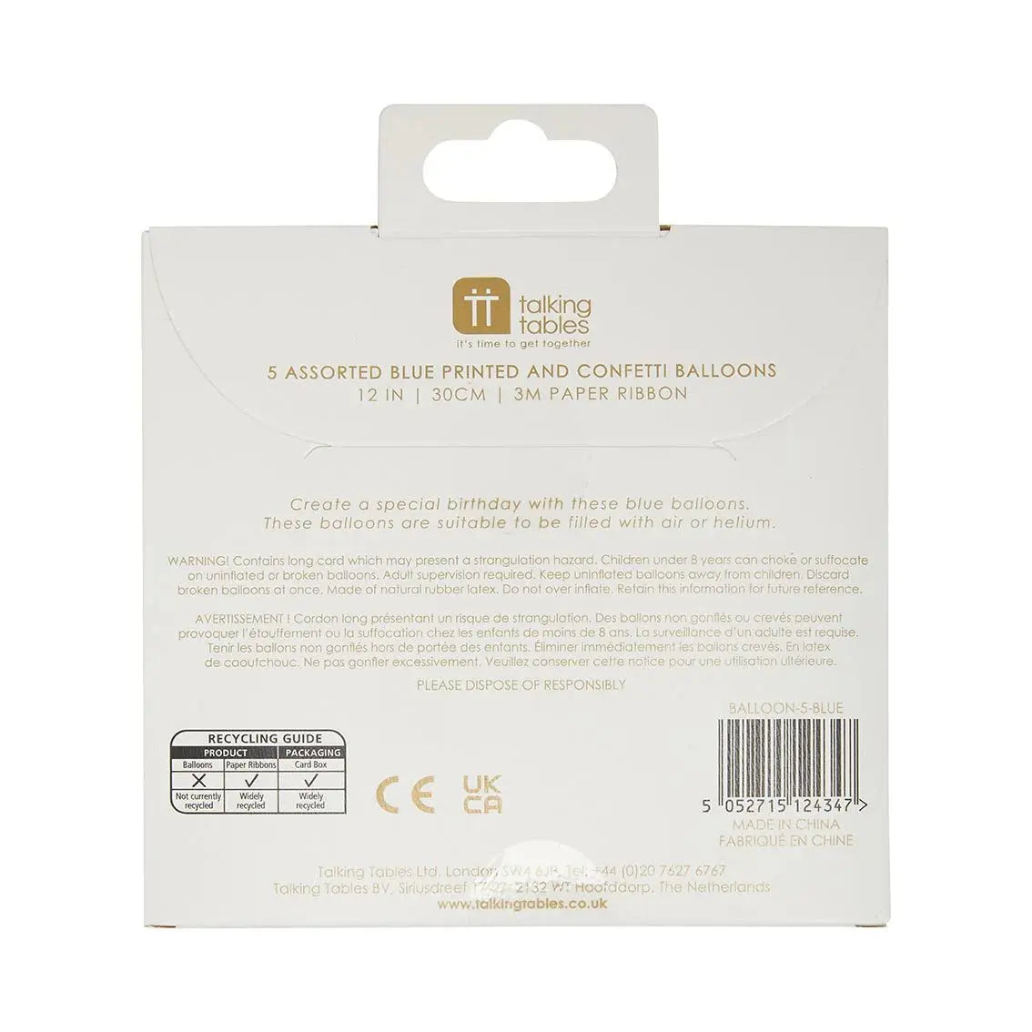 Blue Happy Birthday Confetti Balloons Talking Tables