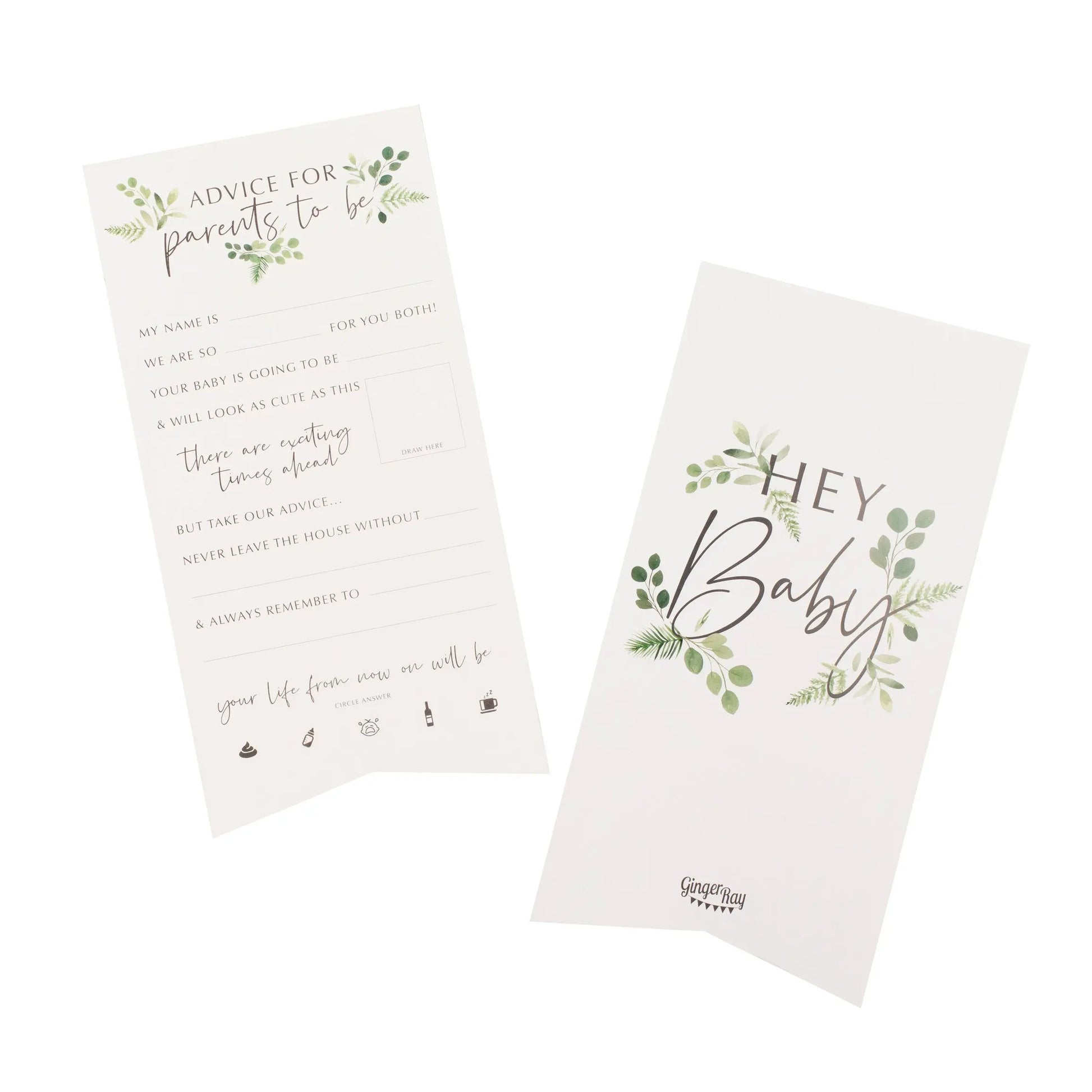 Botanical Baby Shower Advice Cards Ginger Ray