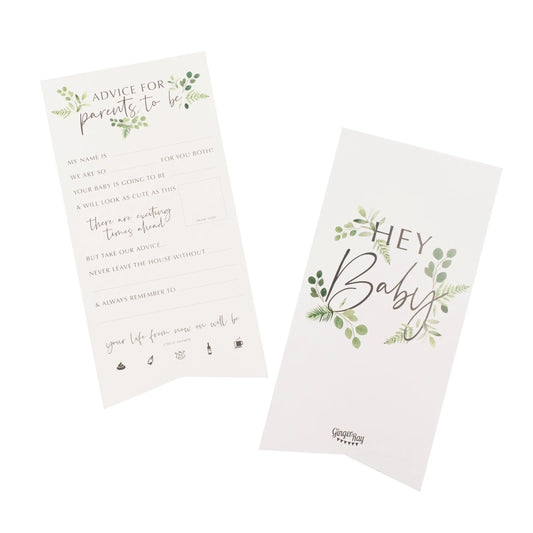 Botanical Baby Shower Advice Cards Ginger Ray