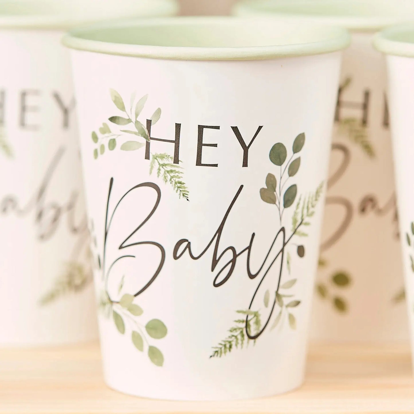 Botanical Hey Baby Shower Cups Ginger Ray