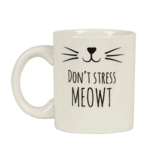 CAT'S WHISKERS DON'T STRESS MEOWT MUG SASS AND BELLE