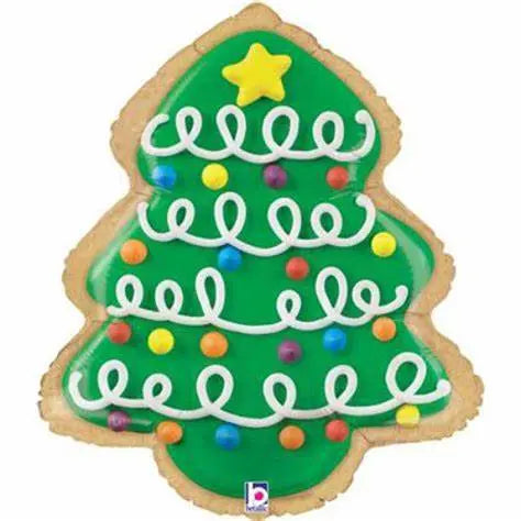 CHRISTMAS TREE COOKIE FOIL BALLOON Betallic