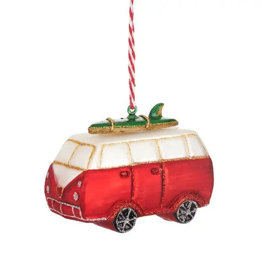 Camper With Surf Board Shaped Bauble - SASS & BELLE SASS AND BELLE
