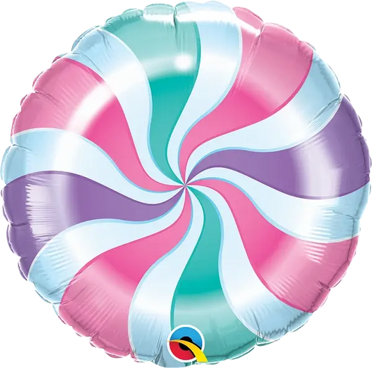 Candy Pastel Swirl Foil Balloon qualatex
