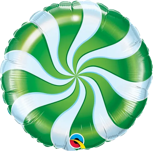 Candy Swirl Green Foil Balloon qualatex