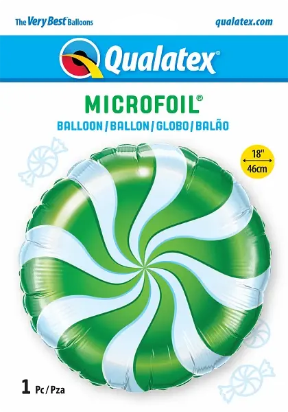 Candy Swirl Green Foil Balloon qualatex