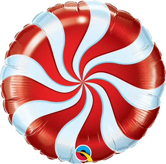 Candy Swirl Red Foil Balloon qualatex