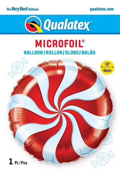Candy Swirl Red Foil Balloon qualatex