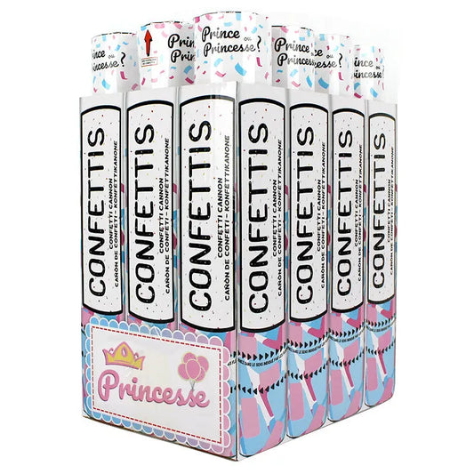 Canon à confettis FILLE 30cm Papier Rose cotillons Alsace