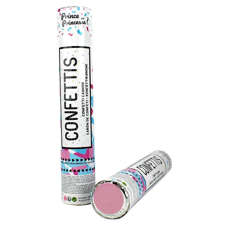Canon à confettis FILLE 30cm Papier Rose cotillons Alsace