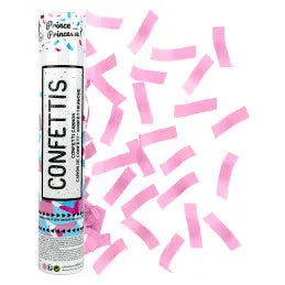 Canon à confettis FILLE 30cm Papier Rose cotillons Alsace