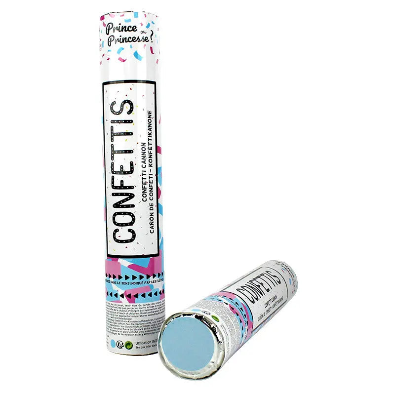 Canon confettis GARCON 30cm Papier Bleu cotillons Alsace