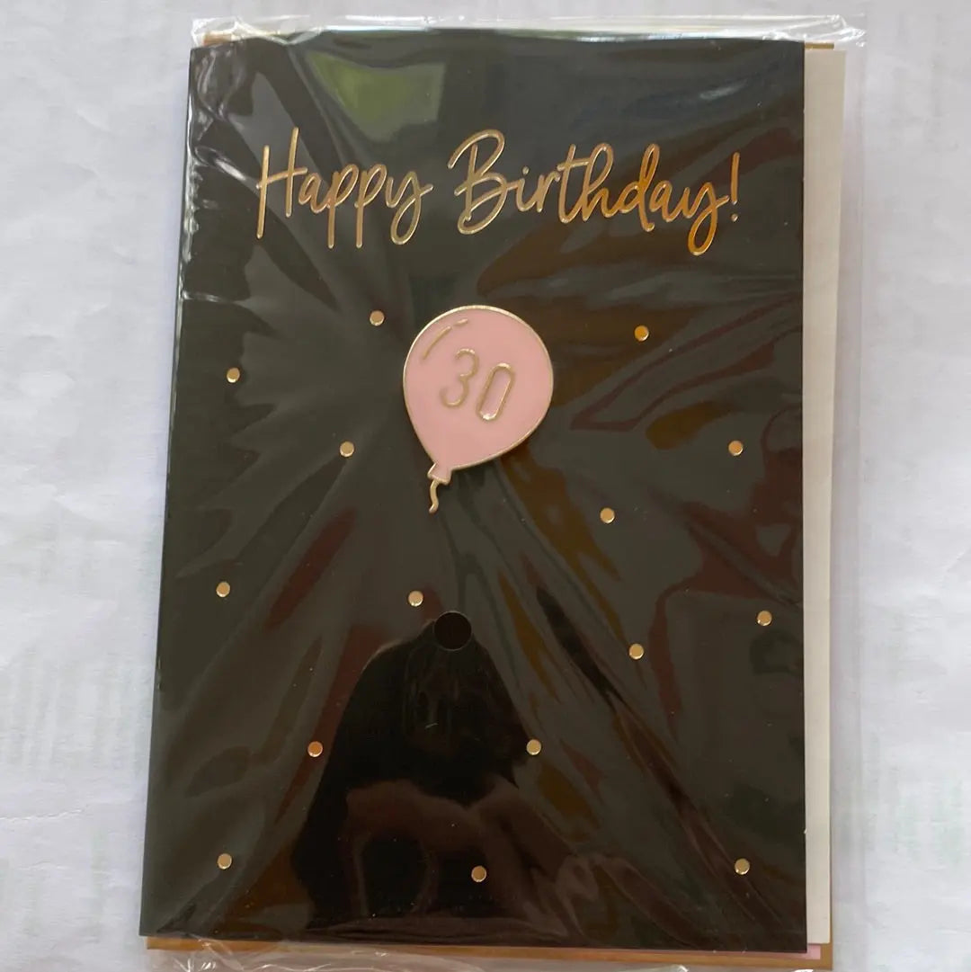 Card with enamel pin 30 Partydeco