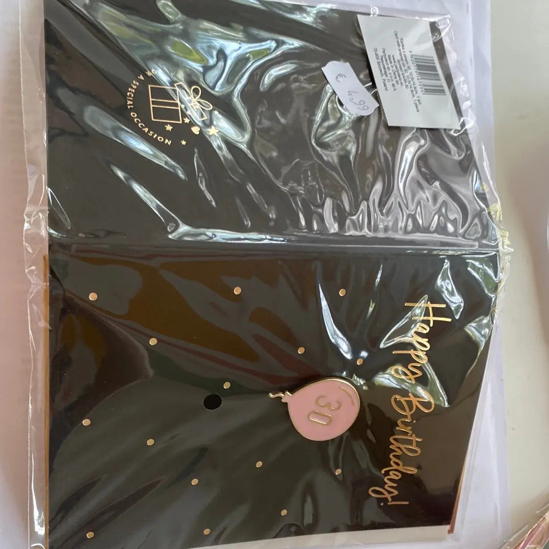 Card with enamel pin 30 Partydeco