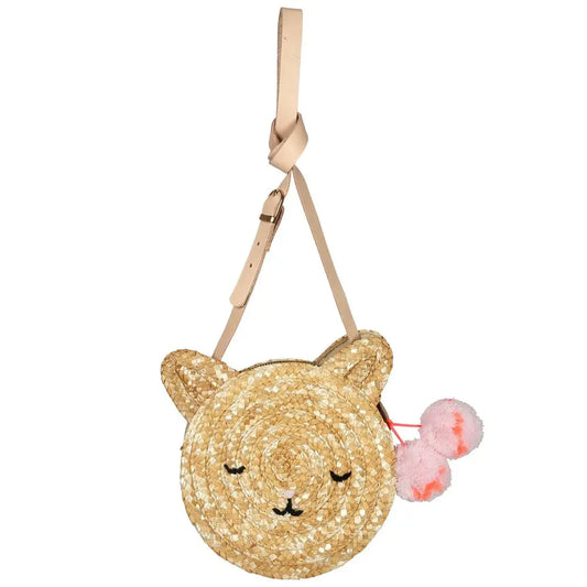 Cat Cross Body Straw Bag Meri Meri
