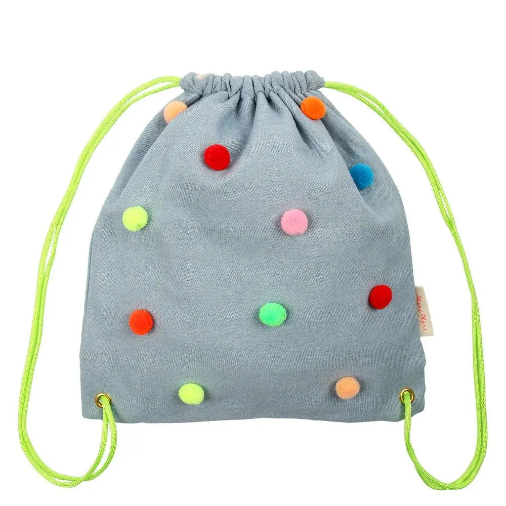 Chambray Pompom Backpack Meri Meri