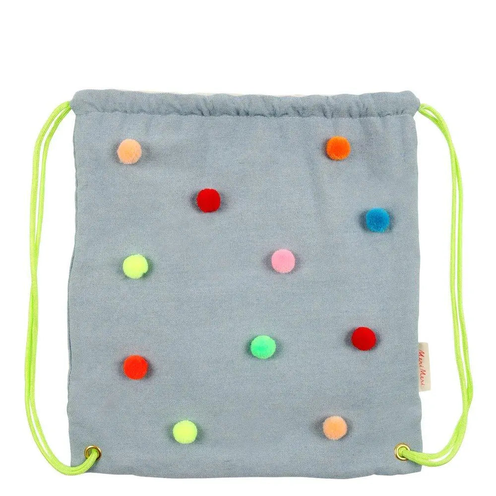 Chambray Pompom Backpack Meri Meri