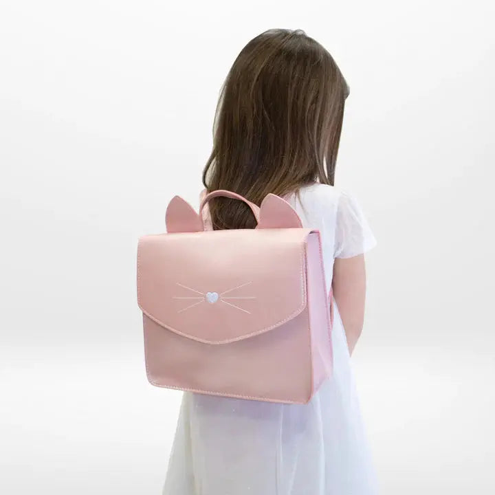 Child's bagpack - Leony cat in pink Yuko. B