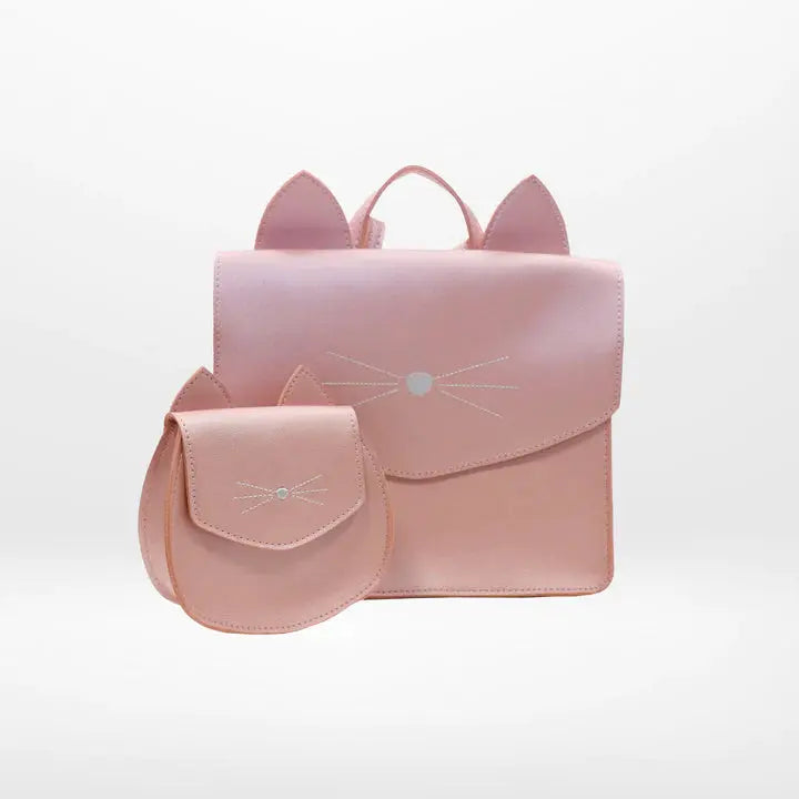 Child's bagpack - Leony cat in pink Yuko. B