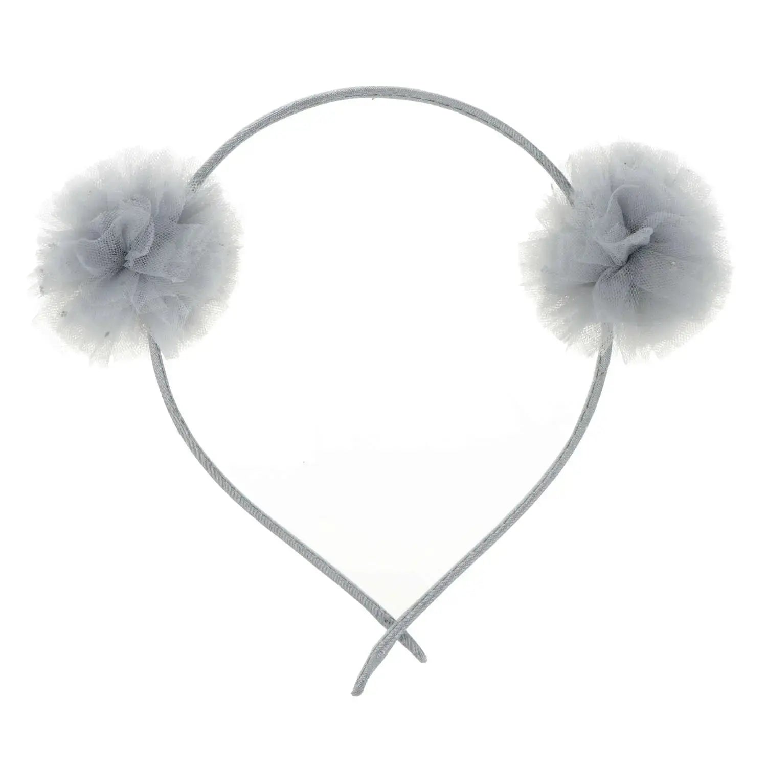Children's tulle pompom headband - grey -  Inca hair Inca products SL