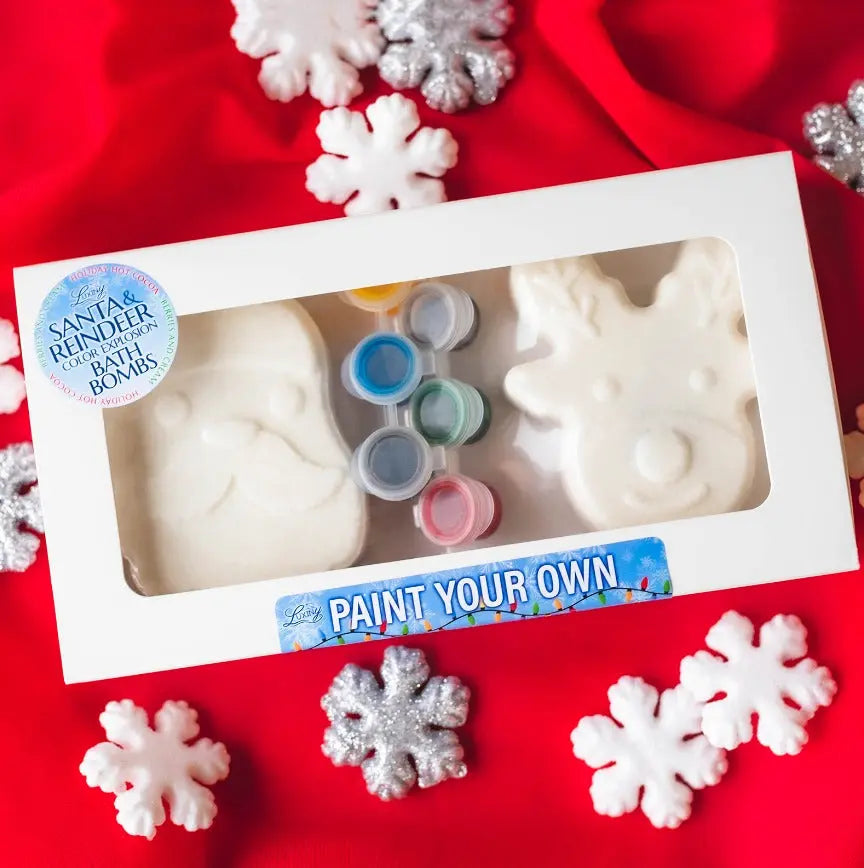 Christmas Paint Your Own Bath Bombs - Santa and Reindeer Luxiny Products
