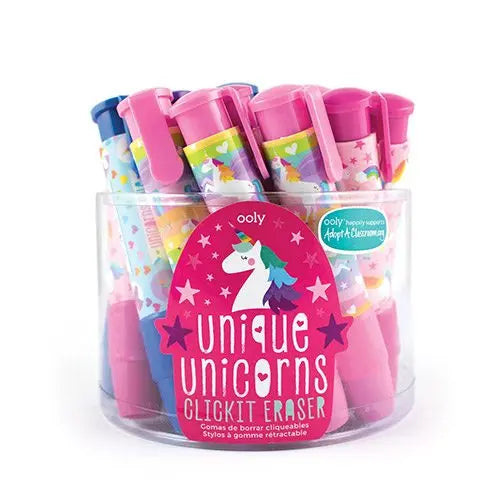 Click It  pen Erasers – Unicorns - Unique Unicorns OOLY