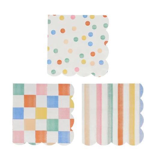 Colourful Pattern Small Napkins (x 16) Meri Meri