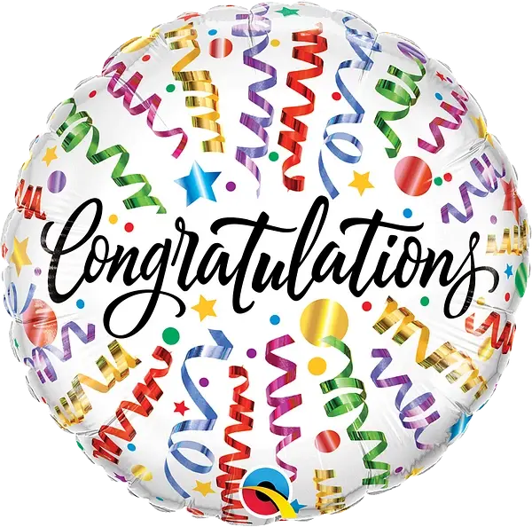 Congratulations Streamers Foil Balloon qualatex