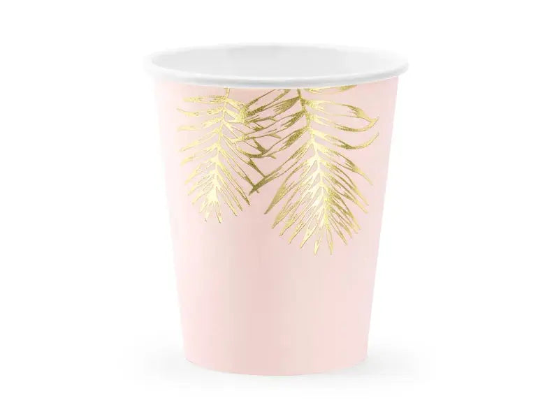 Cups leaves, light pink & gold Partydeco