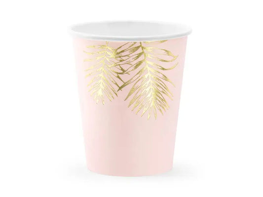 Cups leaves, light pink & gold Partydeco