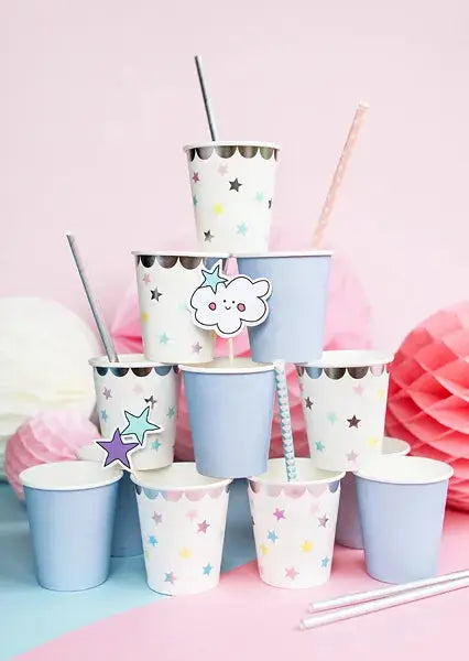 Cups unicorn stars -  6 cups - Party deco Partydeco