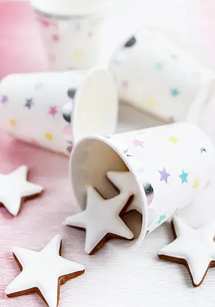 Cups unicorn stars -  6 cups - Party deco Partydeco