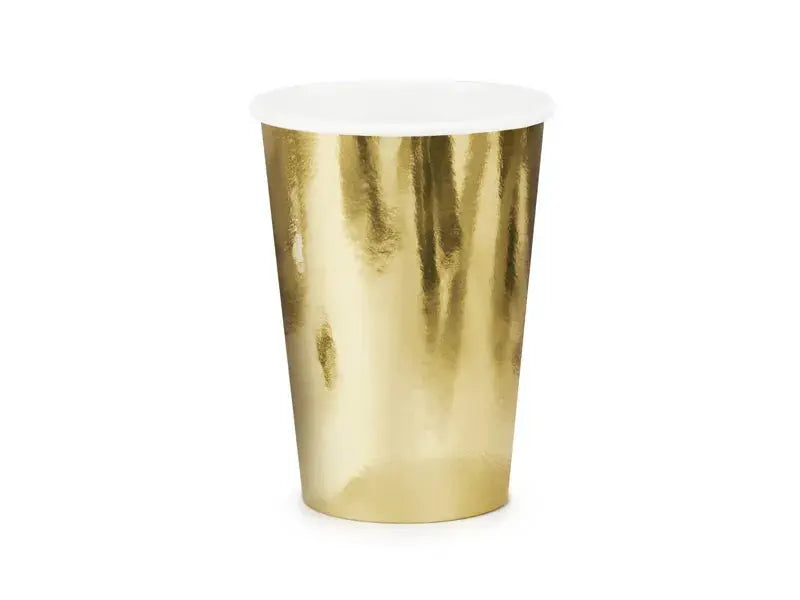 Cups, gold, 220ml Partydeco