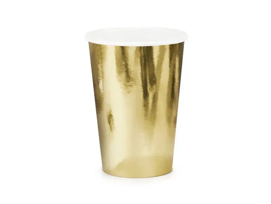Cups, gold, 220ml Partydeco