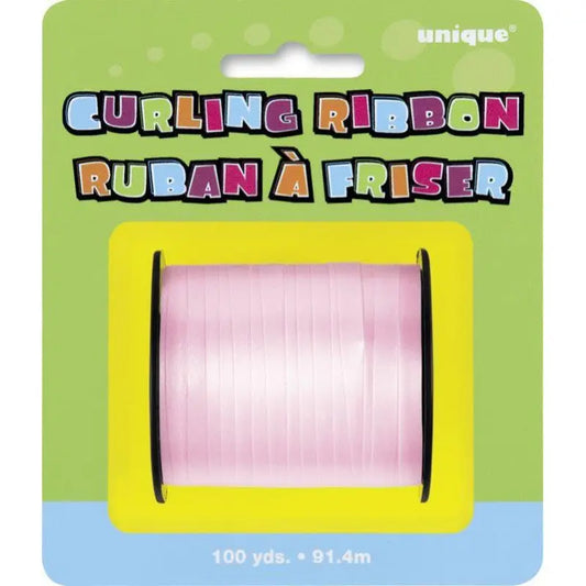 Curly Ribbon Rose Pastel 45 m cotillons Alsace
