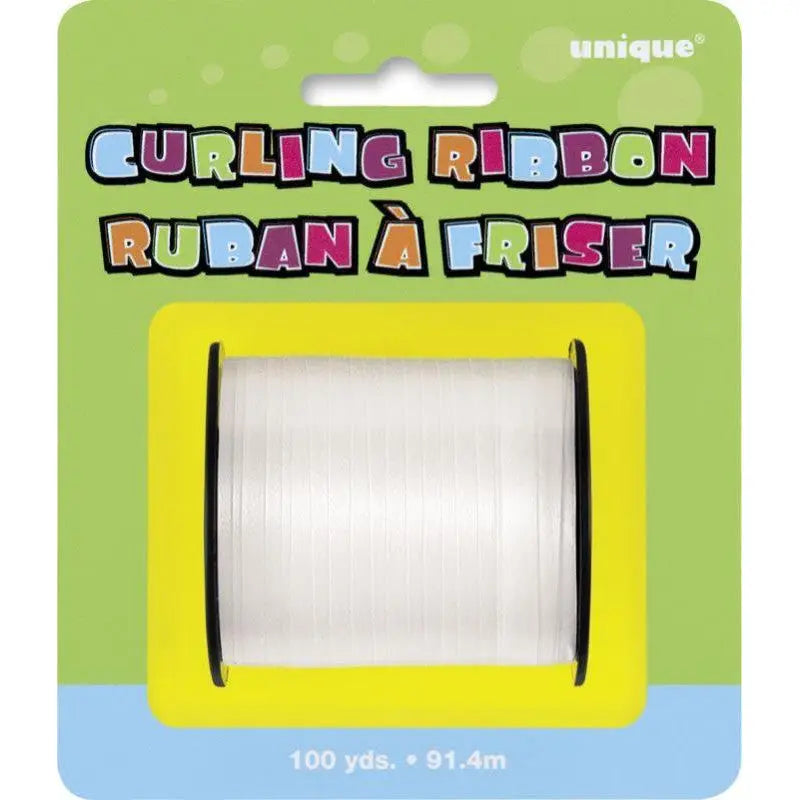 Curly Ribbon White 45 m cotillons Alsace