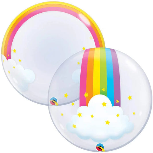 Deco Bubble-Rainbow Clouds Foil Balloon - Qualatex Qualatex