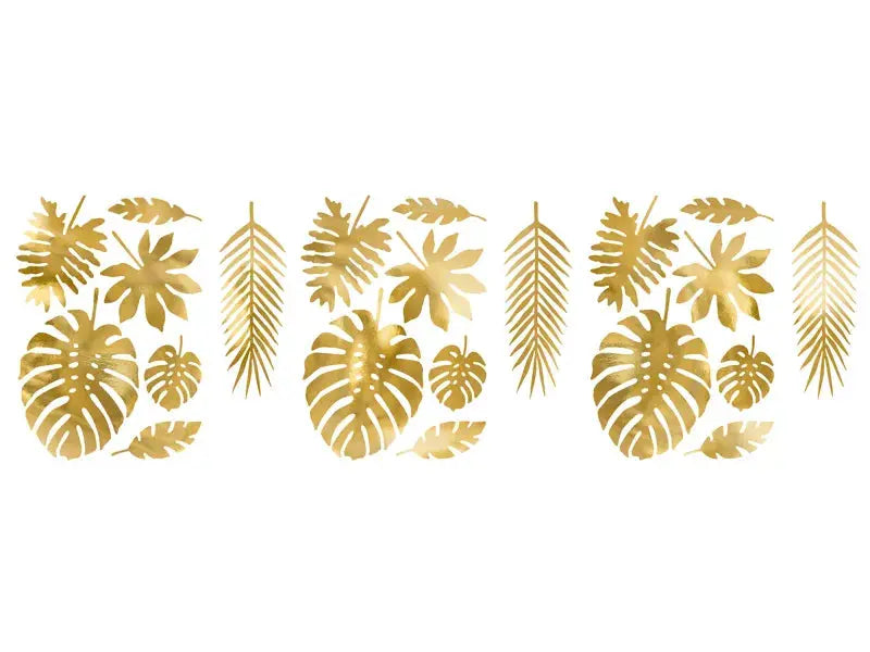 Decorations Aloha - Tropical leaves, gold Partydeco