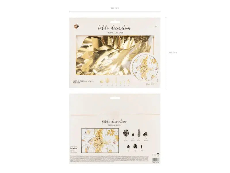 Decorations Aloha - Tropical leaves, gold Partydeco